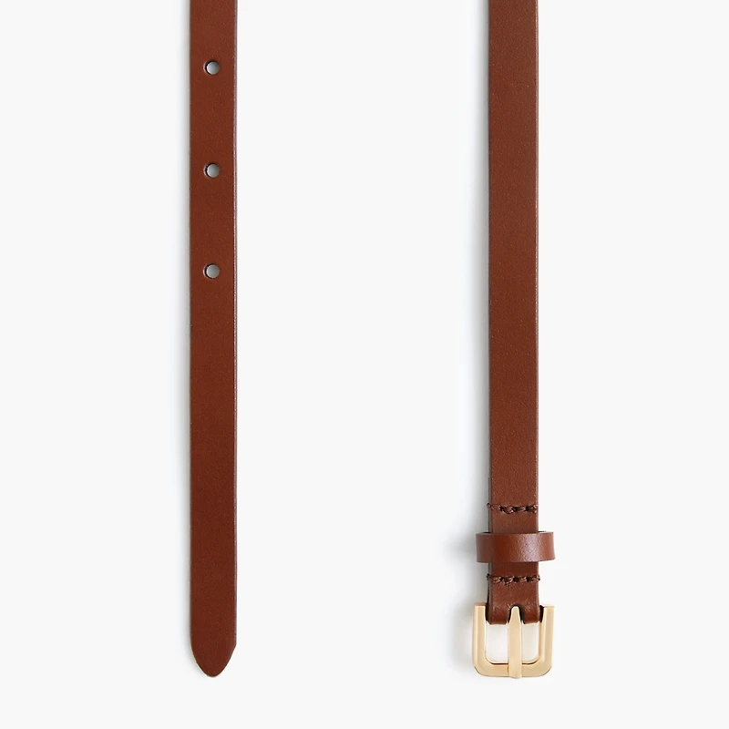 Italian bonded leather skinny belt