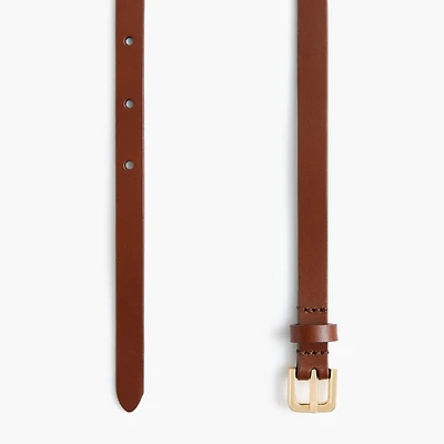 Italian bonded leather skinny belt