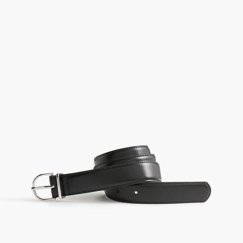 Bonded leather round-buckle belt