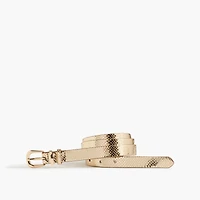 Metallic faux-snakeskin gold belt