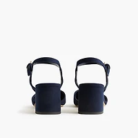 Microsuede ankle-strap heels