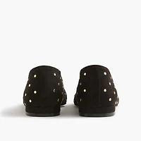 Faux-suede studded ballet flats