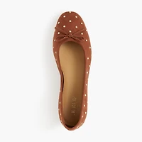Faux-suede studded ballet flats
