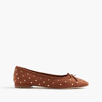Faux-suede studded ballet flats