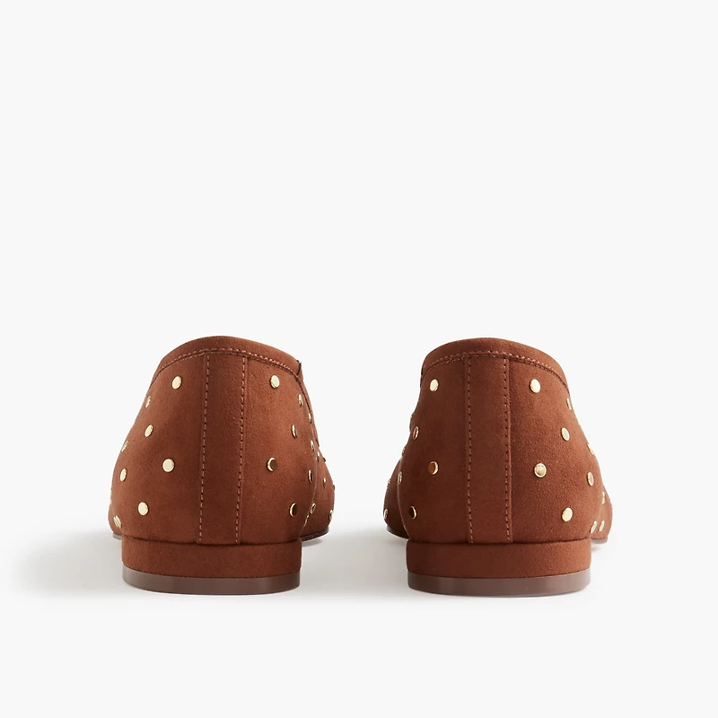 Faux-suede studded ballet flats