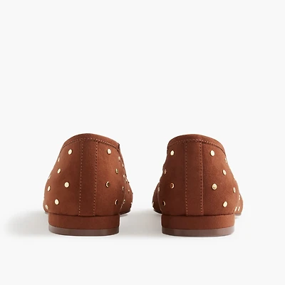 Faux-suede studded ballet flats
