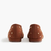 Faux-suede studded ballet flats