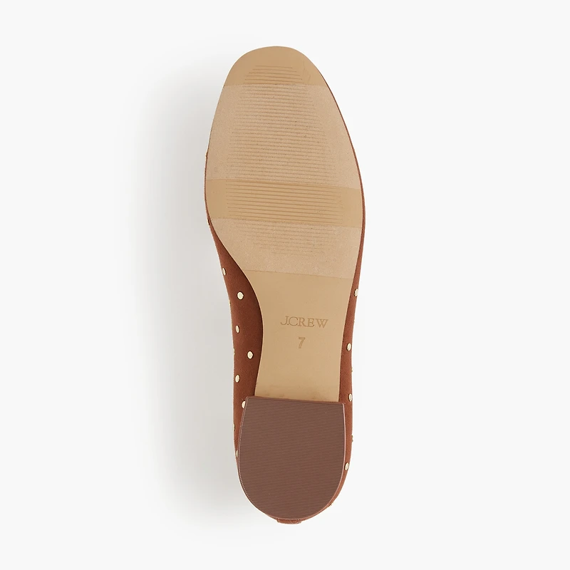 Faux-suede studded ballet flats