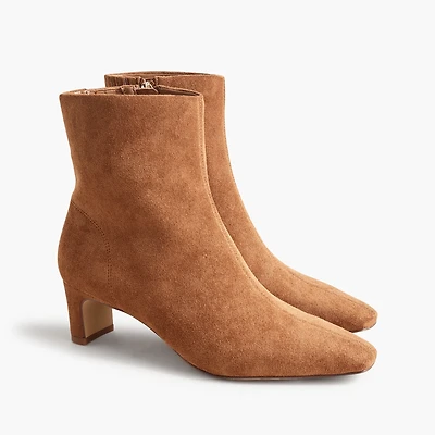 Sueded snip-toe booties