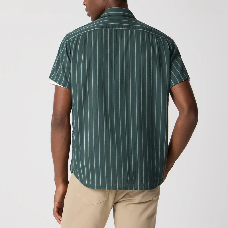 Short-sleeve striped dobby shirt
