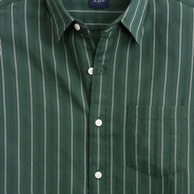 Short-sleeve striped dobby shirt
