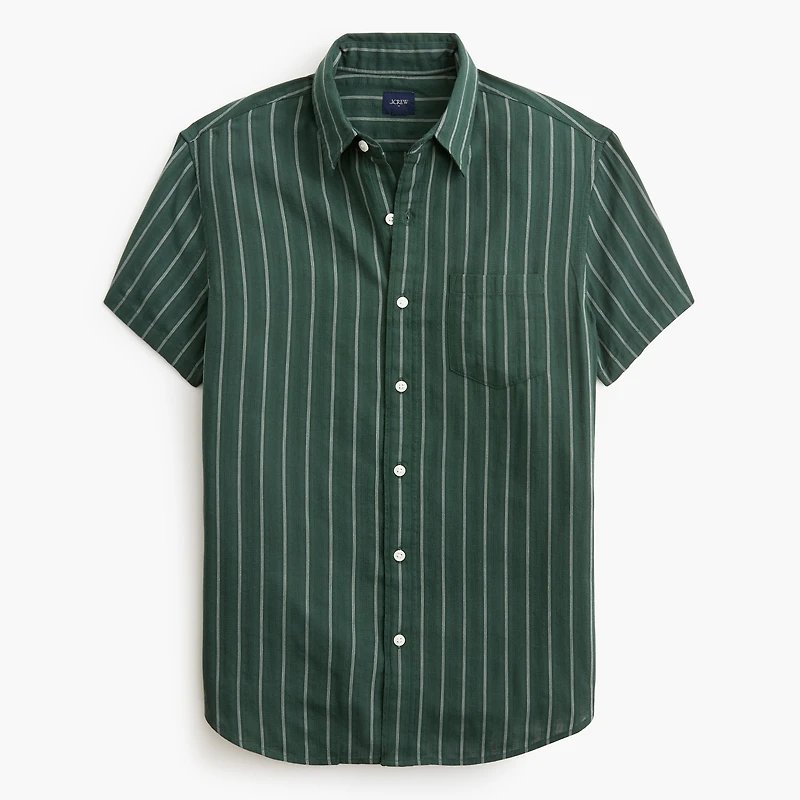 Short-sleeve striped dobby shirt