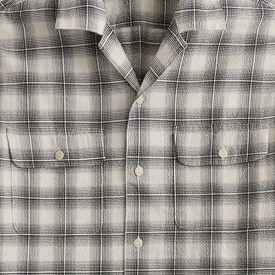 Short-sleeve seersucker camp shirt