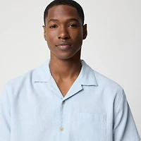 Short-sleeve waffle dobby camp shirt