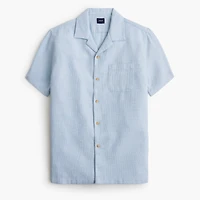 Short-sleeve waffle dobby camp shirt