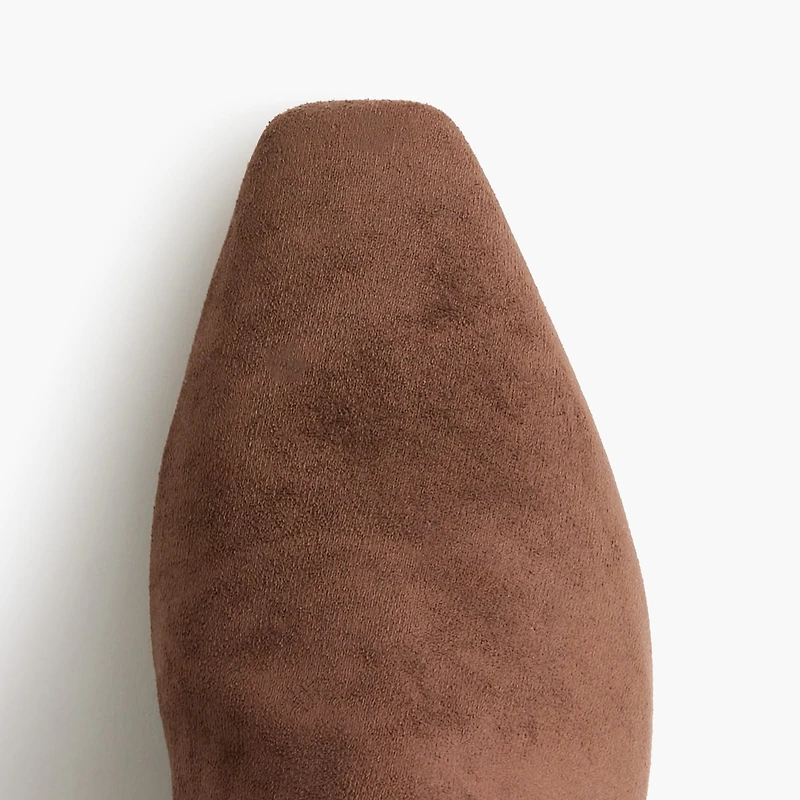 Sueded snip-toe tall boots