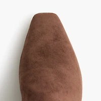Sueded snip-toe tall boots