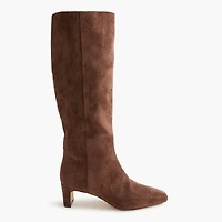 Sueded snip-toe tall boots