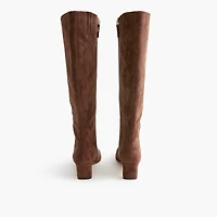 Sueded snip-toe tall boots
