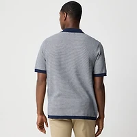 Two-tone camp sweater-polo