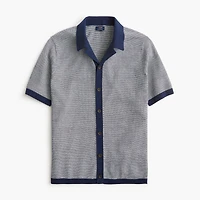 Two-tone camp sweater-polo