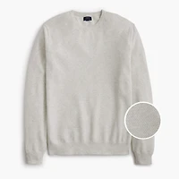 Long-sleeve basketweave crewneck sweater