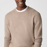 Long-sleeve basketweave crewneck sweater