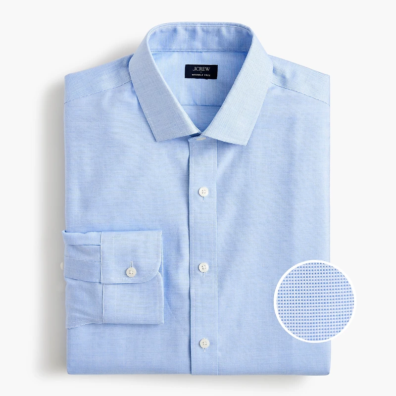Wrinkle-free dobby dress shirt