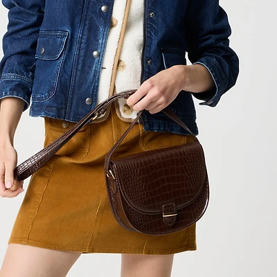 Croc half-moon crossbody bag