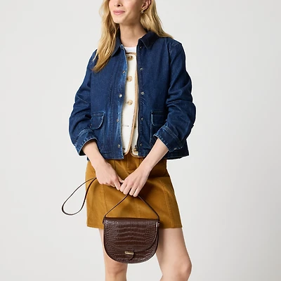 Croc half-moon crossbody bag