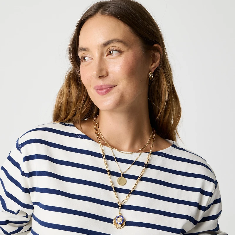 Striped boatneck tee