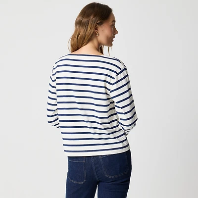 Striped boatneck tee