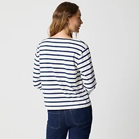 Striped boatneck tee