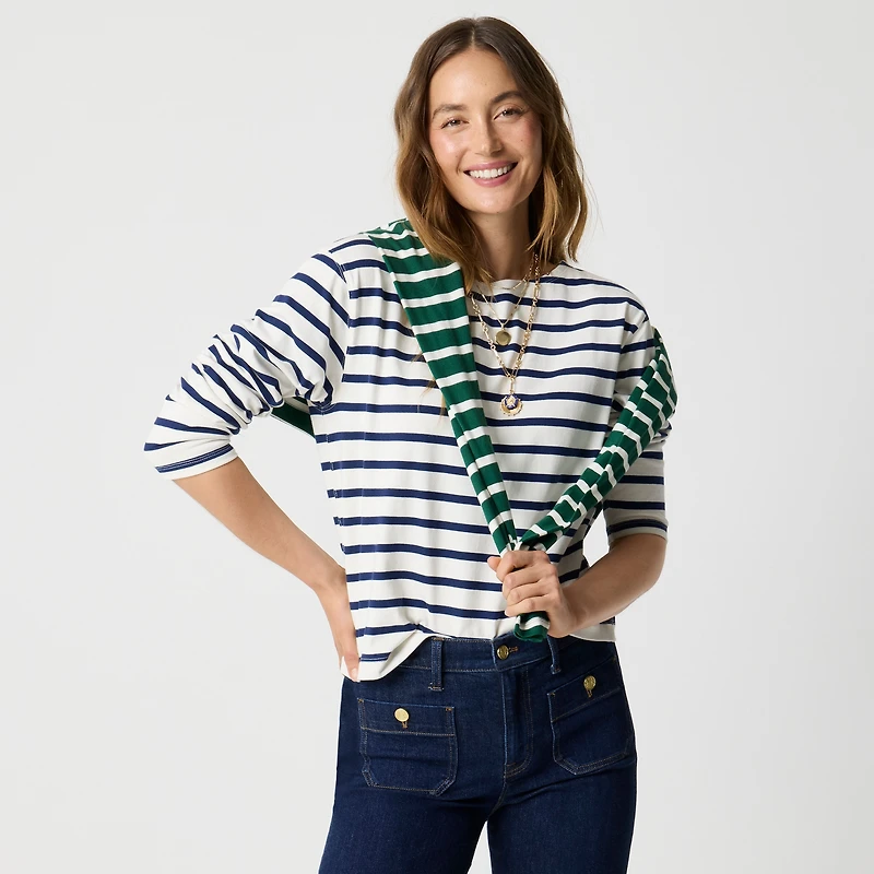 Striped boatneck tee