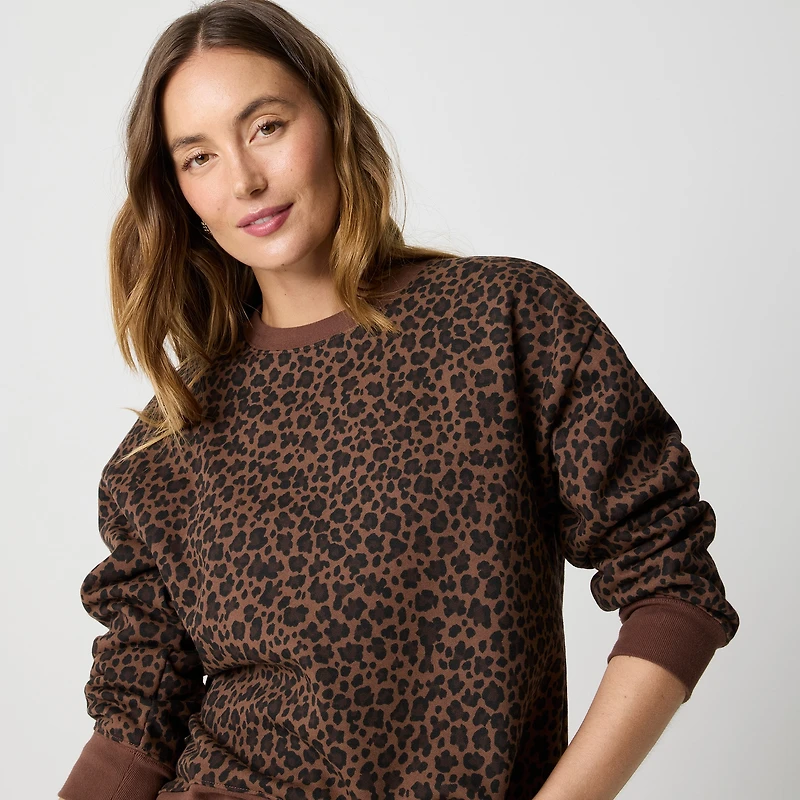 Leopard pullover sweatshirt