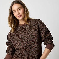 Leopard pullover sweatshirt