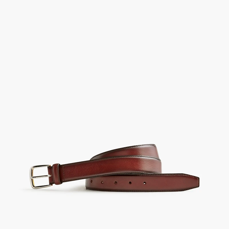 Burnished leather belt