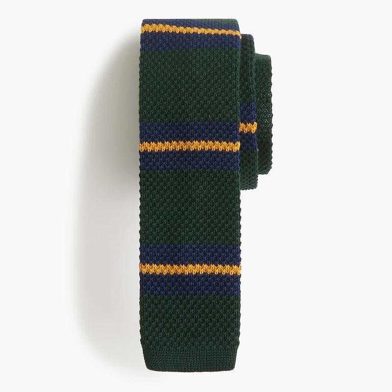 Striped knit tie