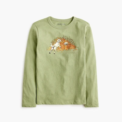 Boys' dogs a pile of leaves graphic tee