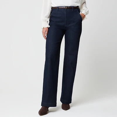 High-rise wide-leg trouser jean in all-day stretch
