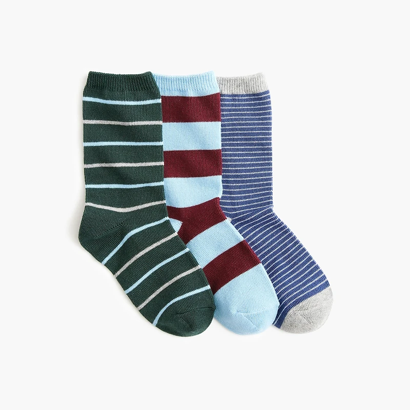 Boys' striped socks pack-of-three