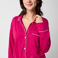 Long-sleeve knit top and pant pajama set