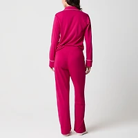 Long-sleeve knit top and pant pajama set