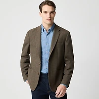 Slim-fit plaid wool-blend patch-pocket blazer