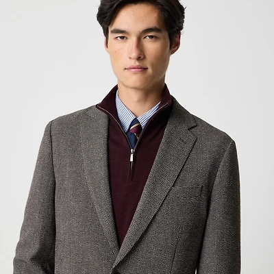 Slim-fit wool-blend dobby blazer