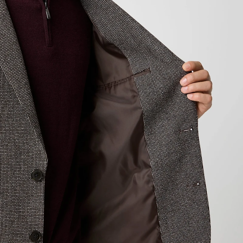 Slim-fit wool-blend dobby blazer