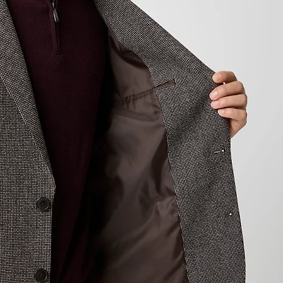 Slim-fit wool-blend dobby blazer