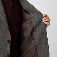 Slim-fit wool-blend dobby blazer