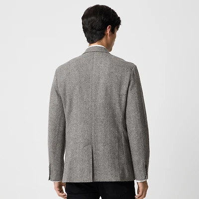 Wool-blend herringbone blazer