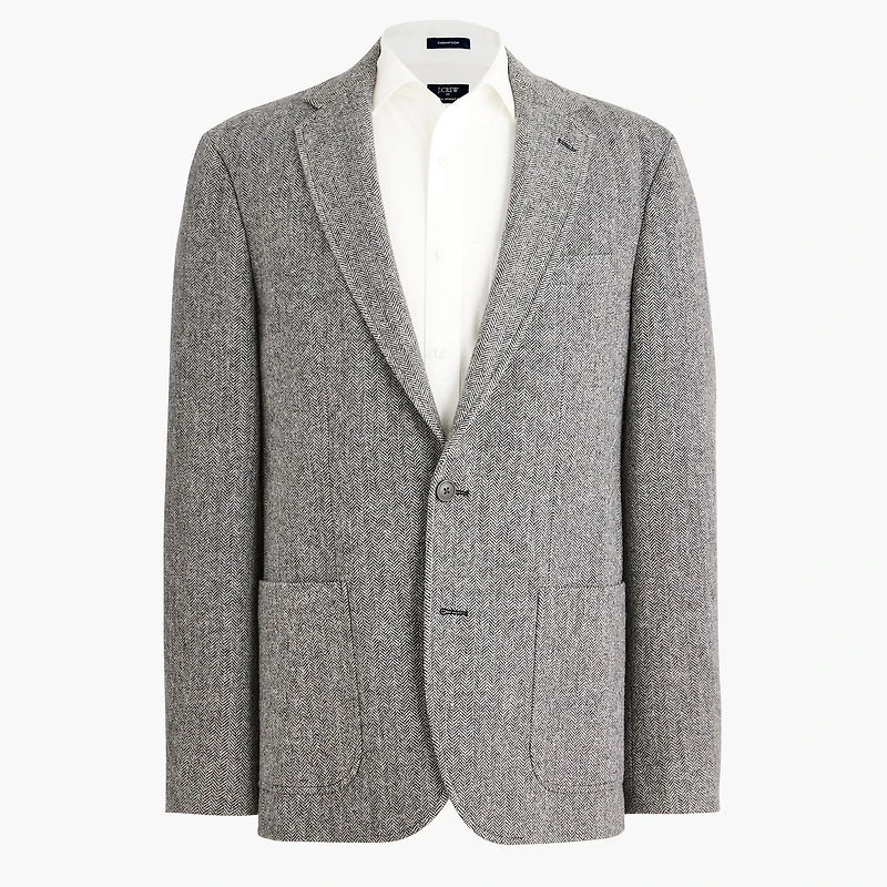 Wool-blend herringbone blazer